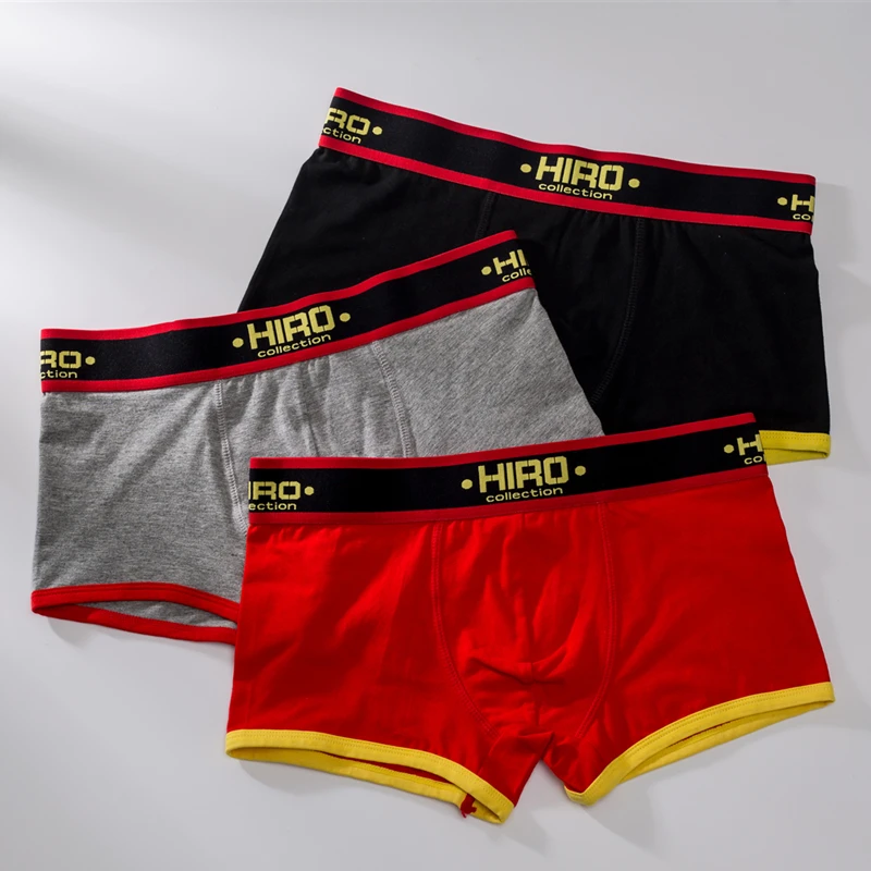HIRO сексуальные хлопковые Дышащие Боксеры Мужское нижнее белье Cueca мужские