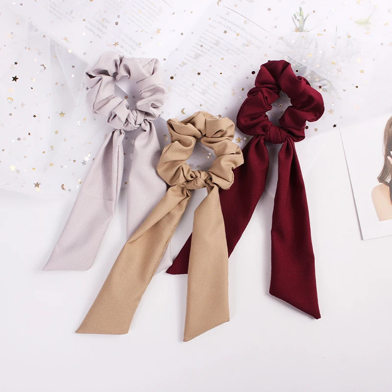  New Bow Streamers Hair Ring Fashion Ribbon Girl Bands Scrunchies Ponytail Bows Holder Rope Accessories |