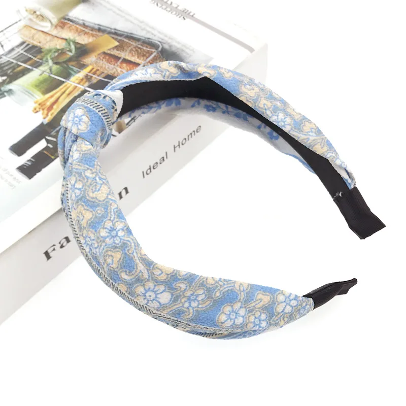 Ethnic Style Women Girls Vintage Hair Bands Flower Print Headbands Cross Turban Bandage Bandanas HairBands Elastic Accessor |