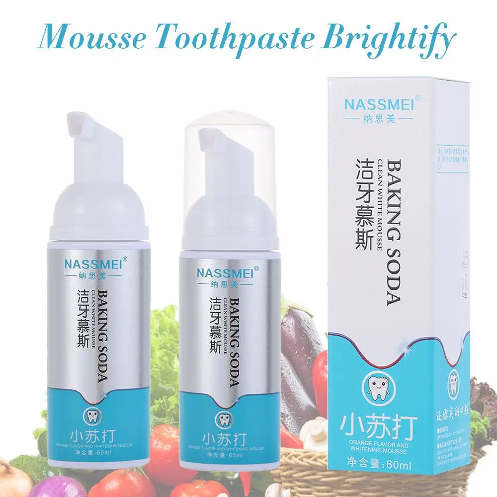 

60ML Personal Care Oral Hygiene Care Fresh Teeth Whitening Deep Cleaning Brightify Mousse Toothpaste Foam Toothpaste