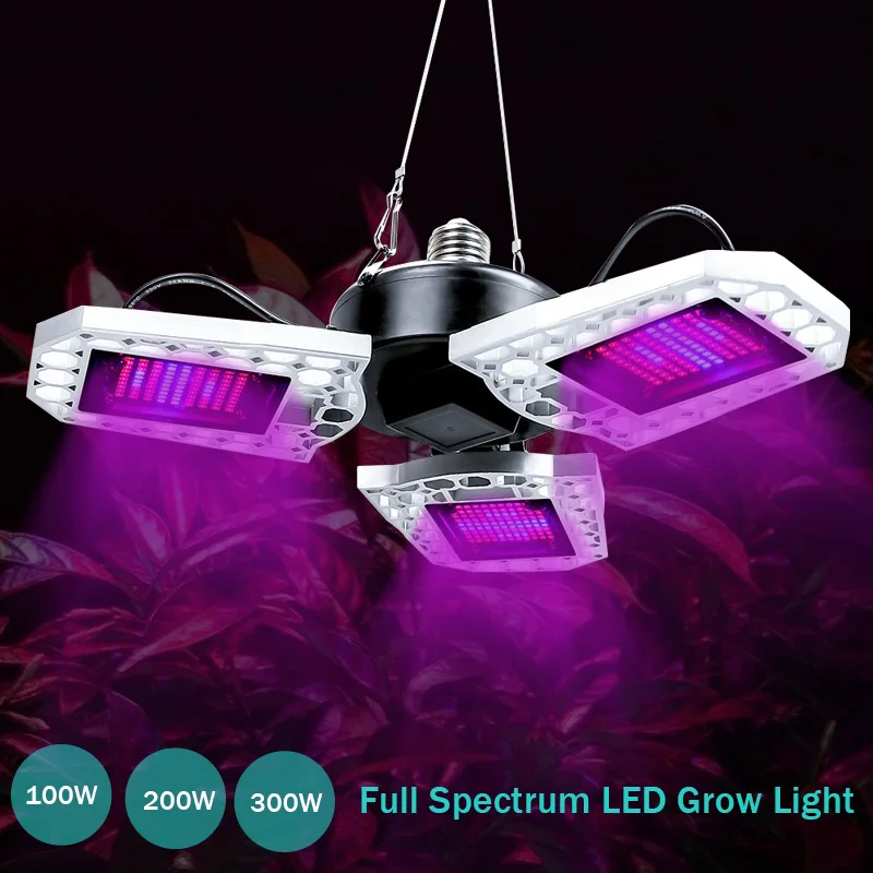 

Full Spectrum LED Grow Light E27 100W 200W 300W LED Phyto Lamp Plant Bulb AC100-277V Indoor Seedlings Flower Grow Tent Box IP65