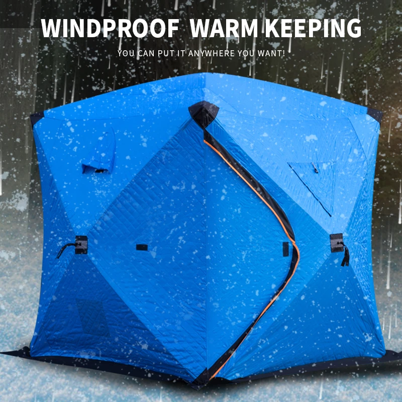 Preise Große Winter Eis Angeln Zelt 3-4 Person Camping Tourist Zelt Drei Schichten Baumwolle Warme Winter Angeln Zelt палатка для рыбалки