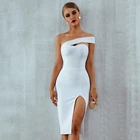 Новинка 2021, летнее облегающее модное пикантное платье без бретелек, с разрезом, средней длины, можно носить от 18 до 40 лет