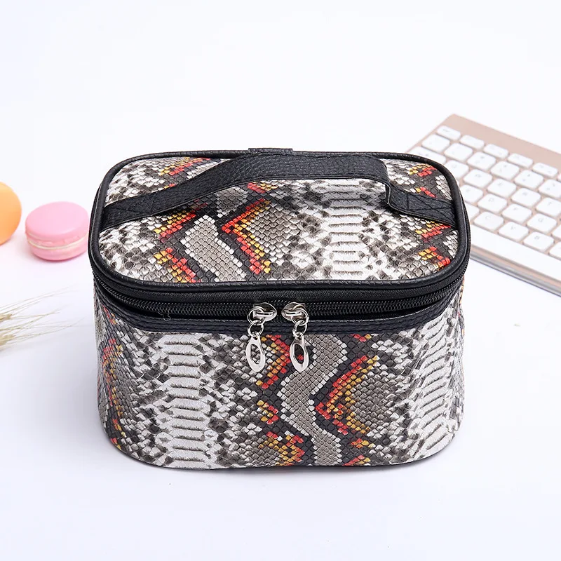 Профессиональная косметичка под змеиную кожу Новая модная женская из