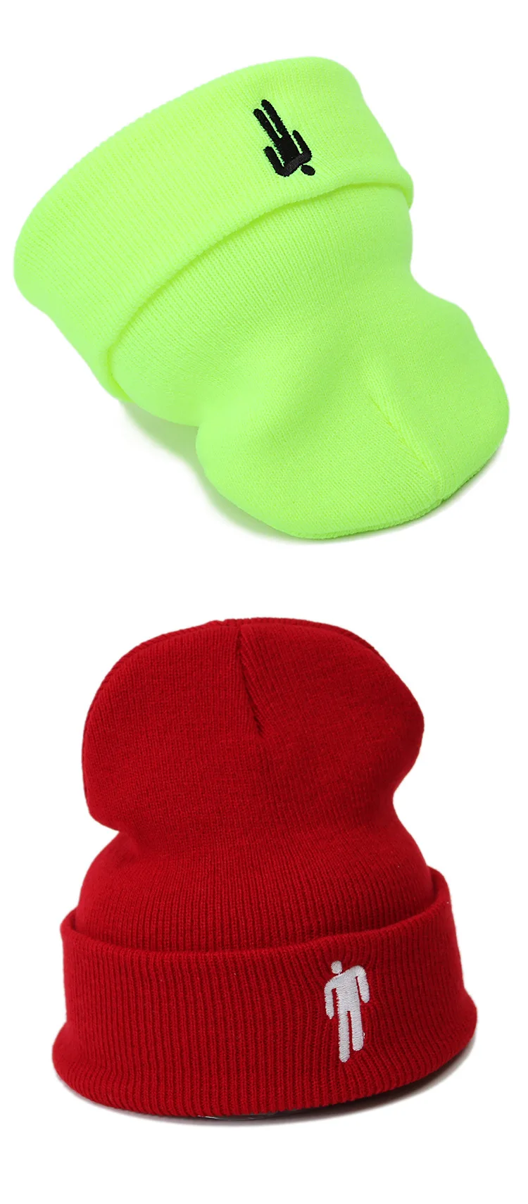 Billie Eilish Beanie шапка для женщин и мужчин, вязаное, тёплое, зимнее, однотонное, хип-хоп, повседневное, с манжетами, широкий берет-Боб