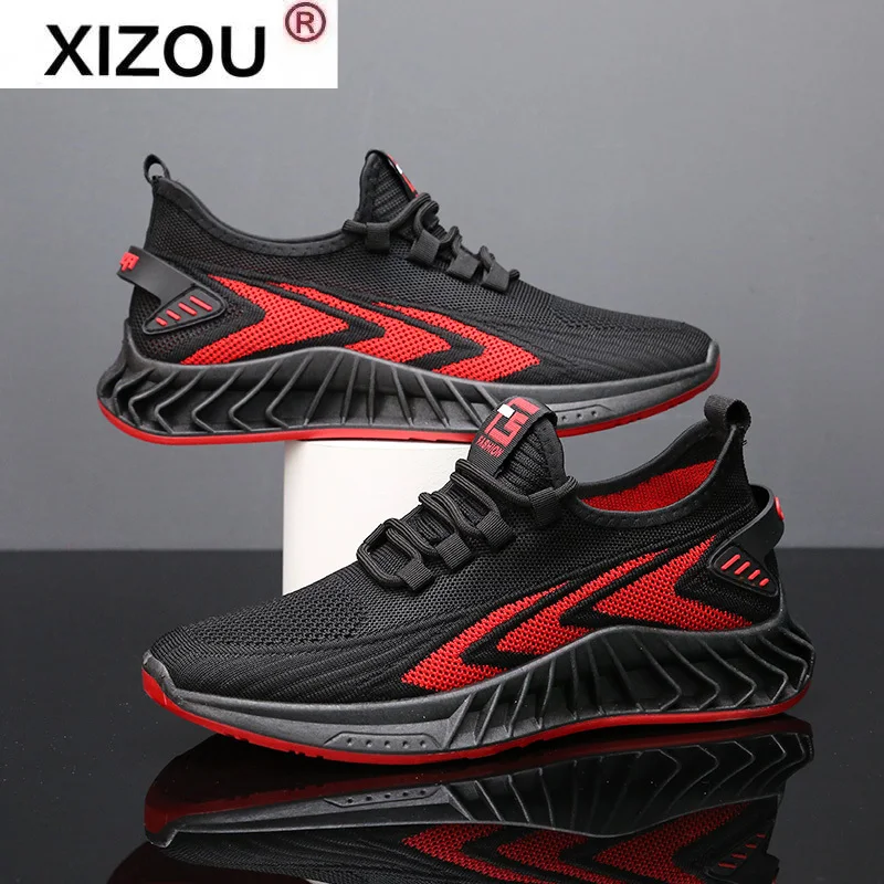 

XIZOU 2021 NEW Men Breathable Casual Walking Sports Running Shoes Ourdoor Travel Fitness Sneakers Platform Sneakers