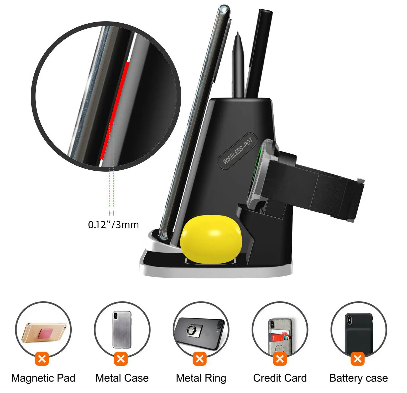 

For iPhone Samsung Galaxy Watch Qi Wireless Charging Dock Charger Stand Station