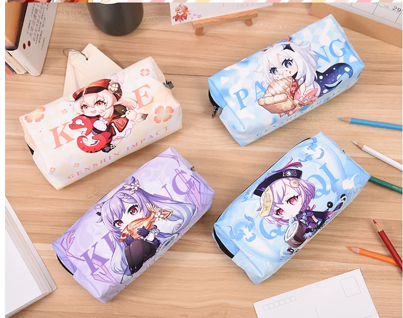 Игровой чехол карандаш Genshin Impact Klee Venti Paimon для канцелярских принадлежностей сумка