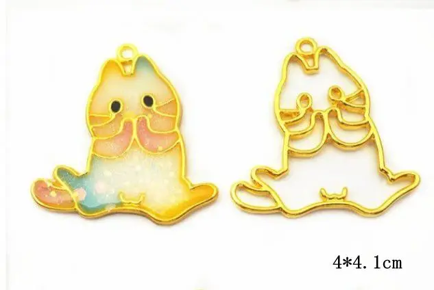 Популярная кошка в различной позе форме металлической рамки UV Expoxy Смола