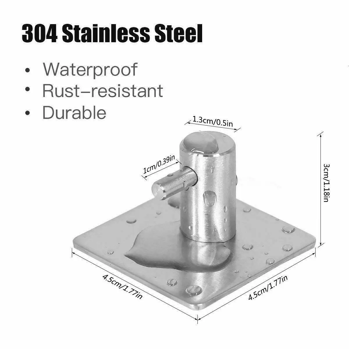 

4X Stainless Steel Self Adhesive Hook Key Rack Coat Bathroom Towel Wall Hangers