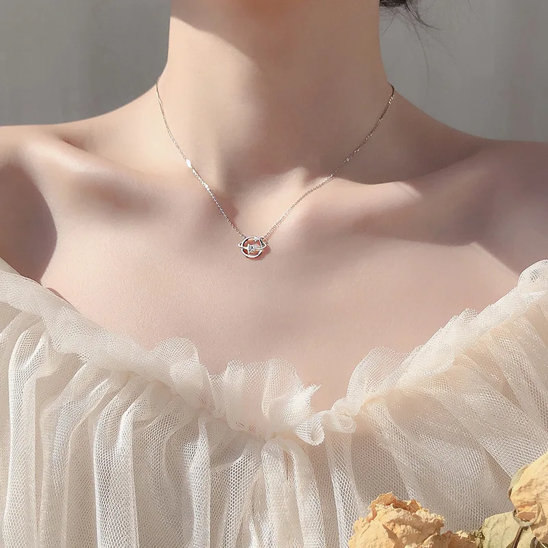 

Women Simple Fashion Pendant Necklace Female Starry Sky Zircon Temperament Clavicle Chain jewelry Party Birthday Gift
