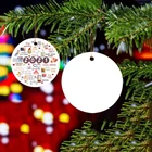 Сублимационный керамический орнамент сделай сам, 3 дюйма, круглые рождественские украшения, подвесной кулон, белый пустой теплопередающий подарок на Новый год