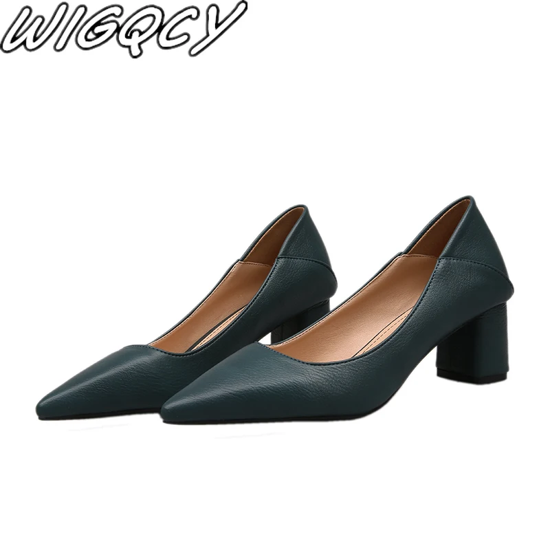 

Pointed Toe High Heels Women Pumps Pu Leather Elegant Women High Heels Slip on Vintage High Heels Women Shoes Zapatillas Mujer