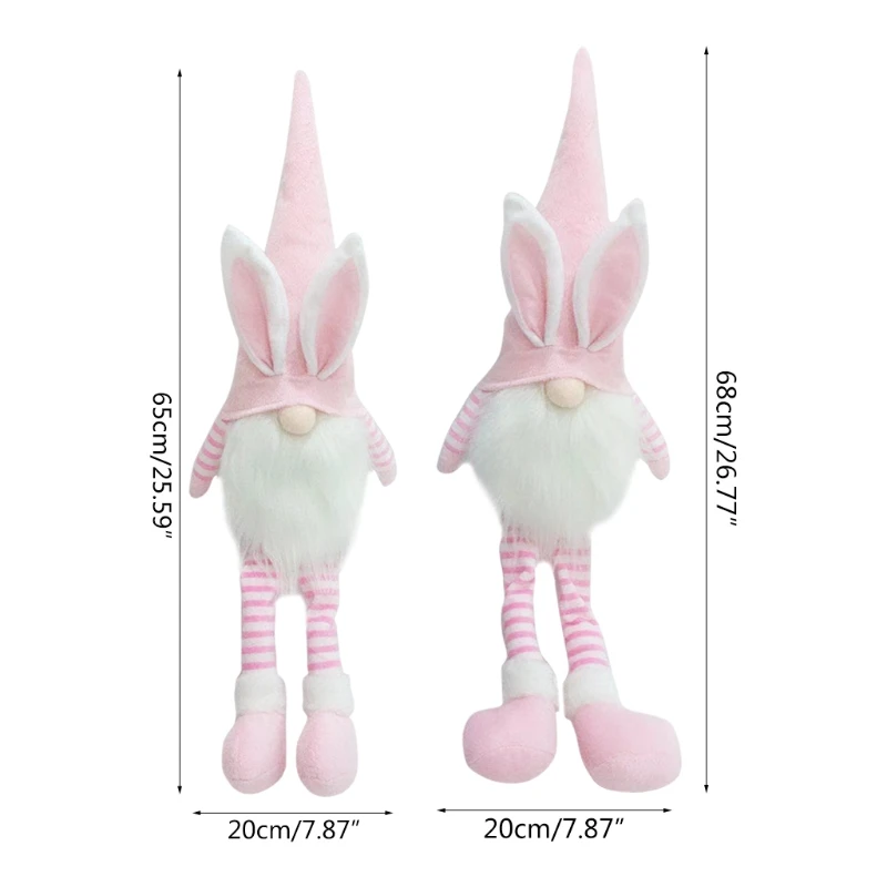 

OOTDTY Easter Bunny Gnome Decoration Nordic Swedish Nisse Scandinavian Tomte Elf Dwarf Girl Room Home Ornament