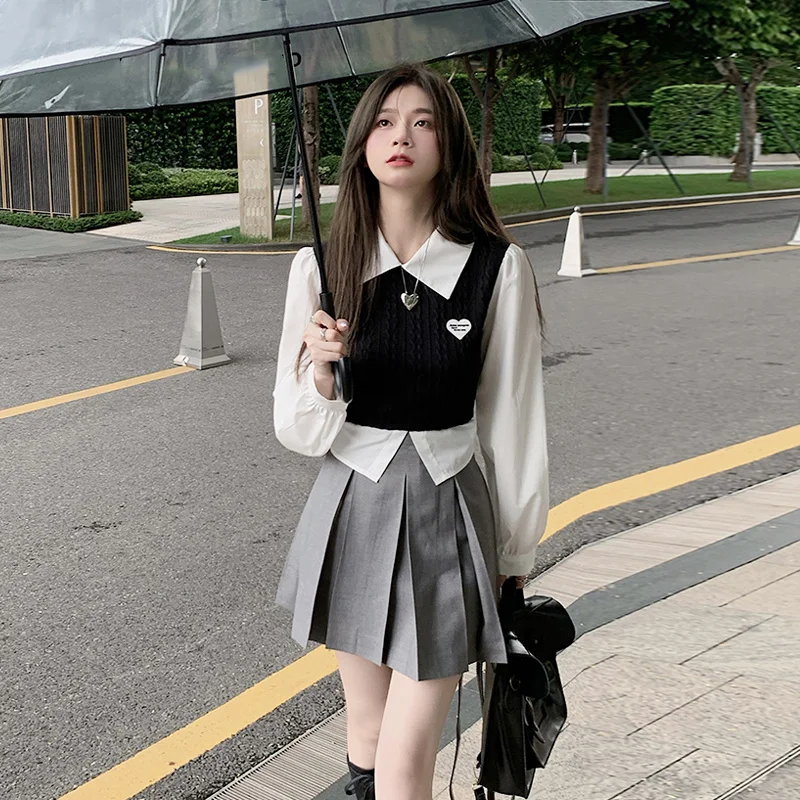 

French Two Chic Short Upper Clothes Women's Design Sense Niche 2021 New Spring and Autumn Long Sleeve Shirt