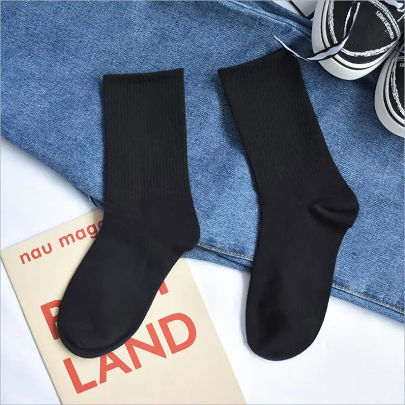 2019 Mens Cotton Socks New styles Pairs Black Business Men Breathable Autumn Winter for Male Solid Color Sock | Мужская одежда