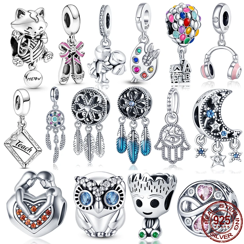 

2021 New Plata Charms Of Ley 925 Silver Dream Catcher Series Charms Fit Pandora 925 Original Bracelets Pulseira Diy for women