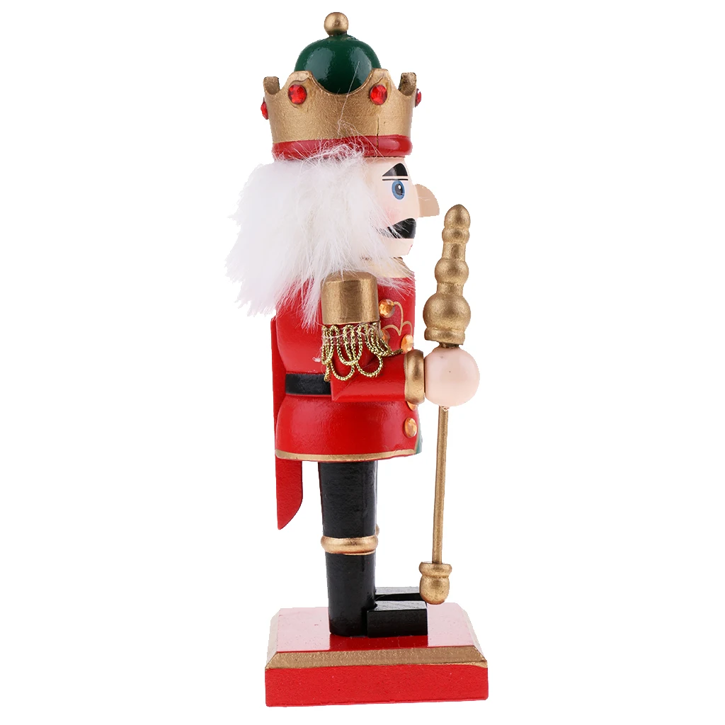 

20cm Classic Wooden Nutcracker Soldier Figures Model Puppet Home Decor Red