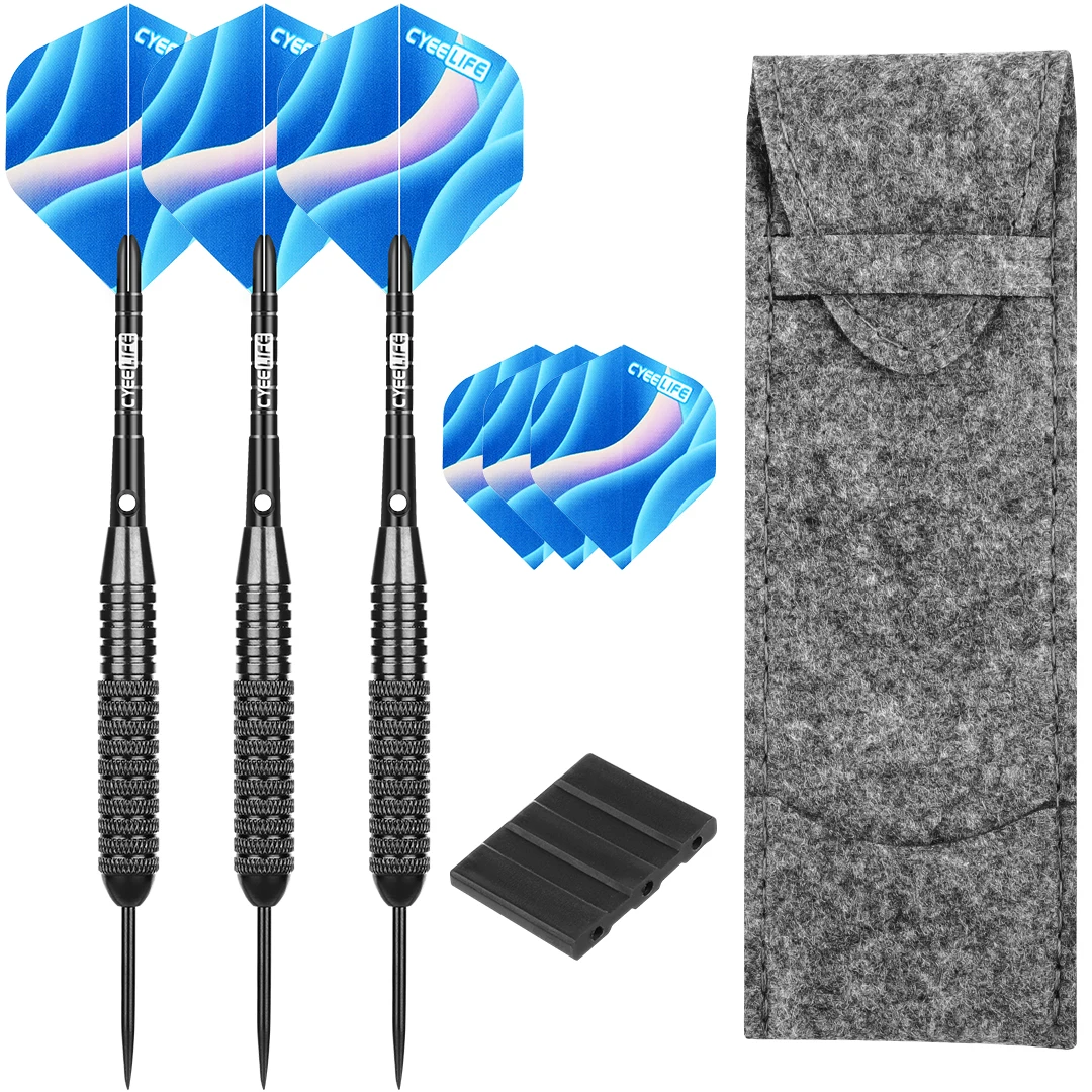 CyeeLife 26 Gram Darts steel tip with Dart bag&ampExtra Standard Flights&ampPlastic accessory Hourse set 3Packs | Спорт и