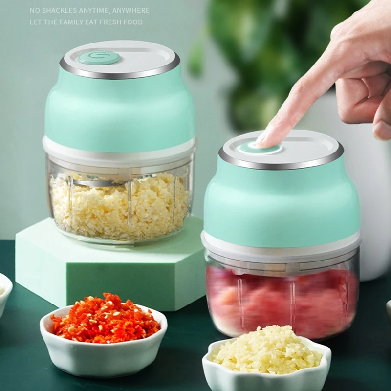 Satılık Mini Taşınabilir Elektrikli Sarımsak Speedy Chopper Spiral Parçalayıcı Mutfak Robotu USB