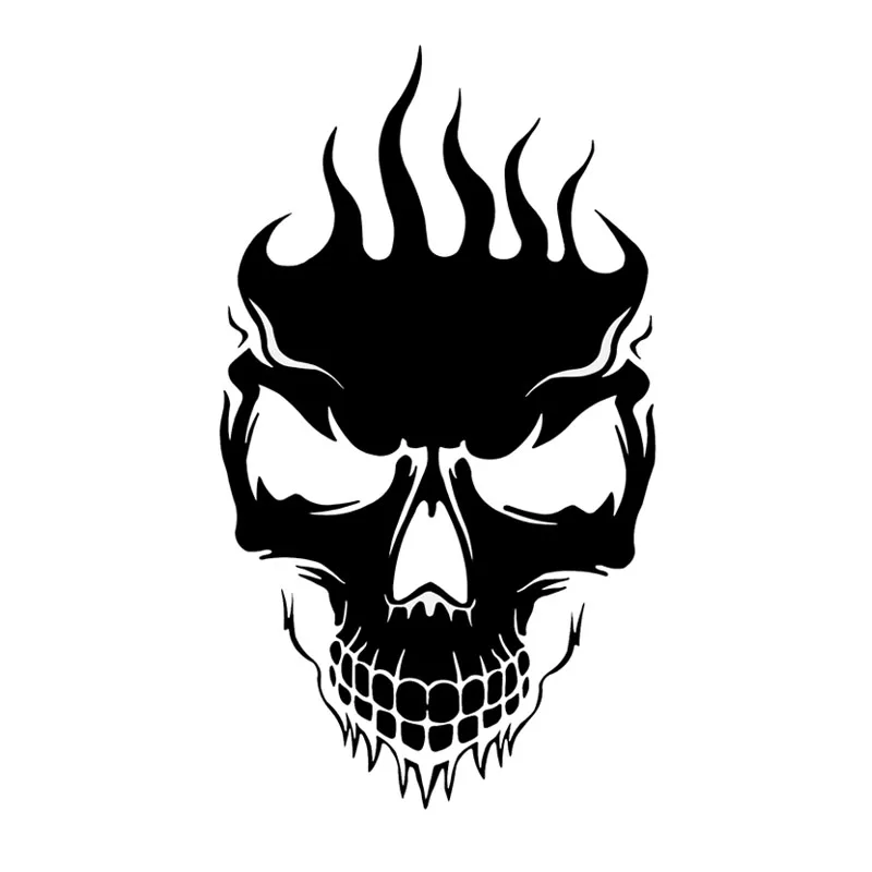 

18cmx10cm Funny flame skull Car-Sticker Automobiles Motorcycles Window Bumper Laptop Vinyl Decal PVC Decorative Goods