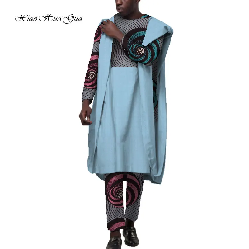 3 шт. Африке мужского комплекта бизнес мужские рубашки в африканском стиле костюм