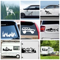 new mountain animal auto sticker rearview mirror decal car window bumper cute waterproof removable