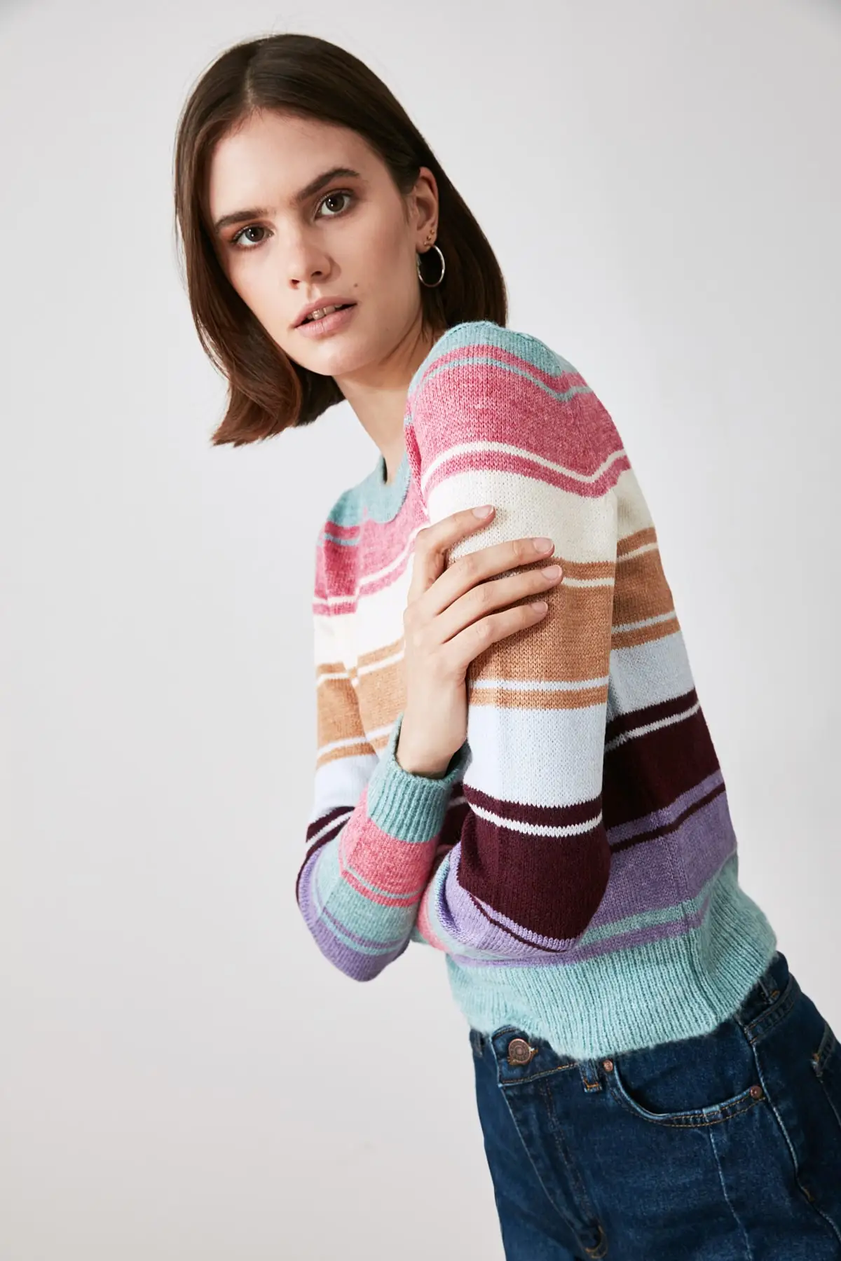 

Trendyol Colorful Striped Knitwear Sweater TWOAW21KZ2532
