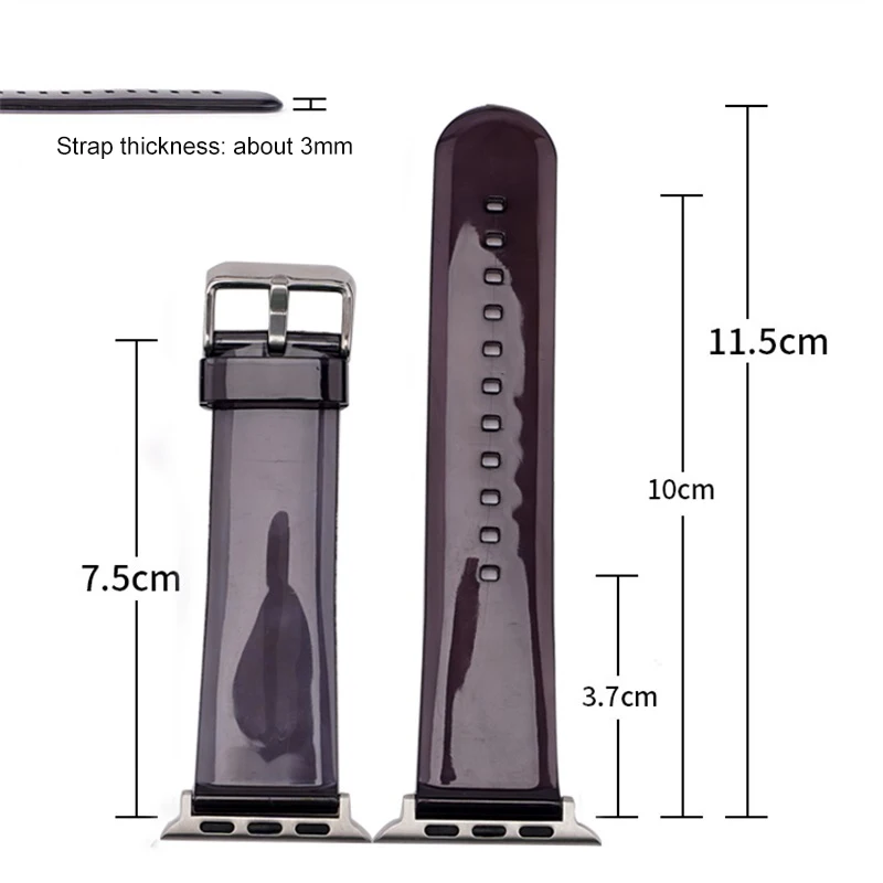 

Cyrstal TPU Band For Apple Watch 44mm 42mm 40mm 38mm Replacement Strap For iWatch 5 4 3 2 1 Fit Bracelet with Rugged