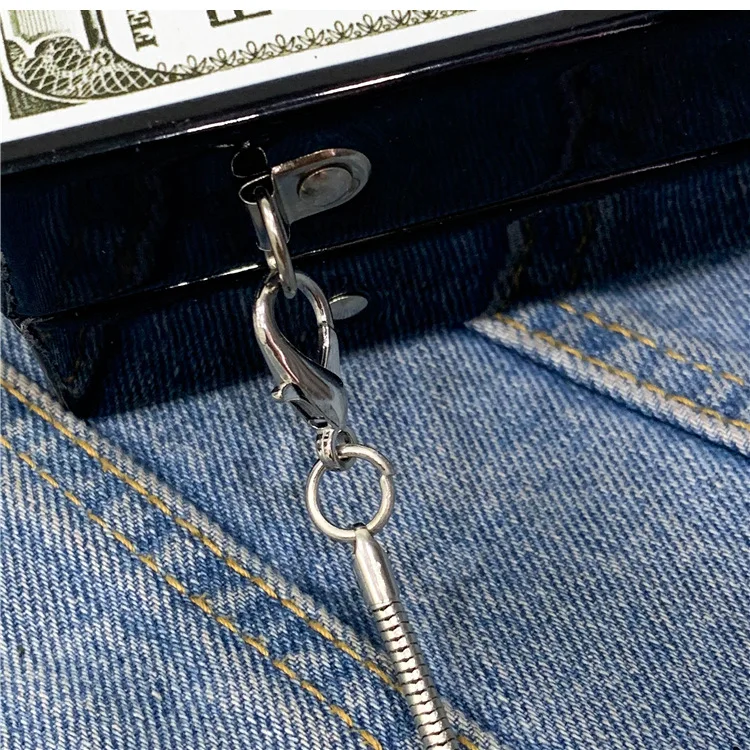 Fashion Dollar Pattern Box Design Pu Leather Women Daily Clutch Bag Chain Purse Shoulder Bag Tote Ladies Handbag Crossbody Bag