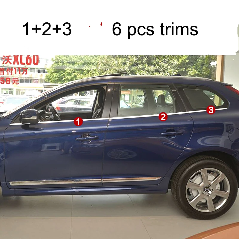 Lsrtw2017 304 нержавеющая сталь окна автомобиля планки для volvo xc60 2009 2010 2011 2012 2013 аксессуары