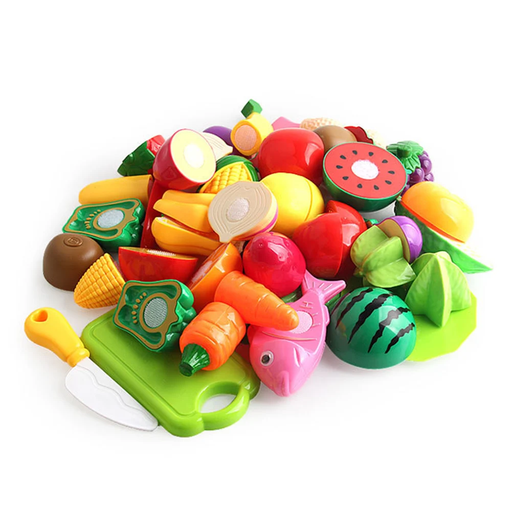 

Children Miniature Kitchen Toys Set Pretend Play Simulation Food Cookware Fruit Cooking Play House Utensils Toy Kids Gift