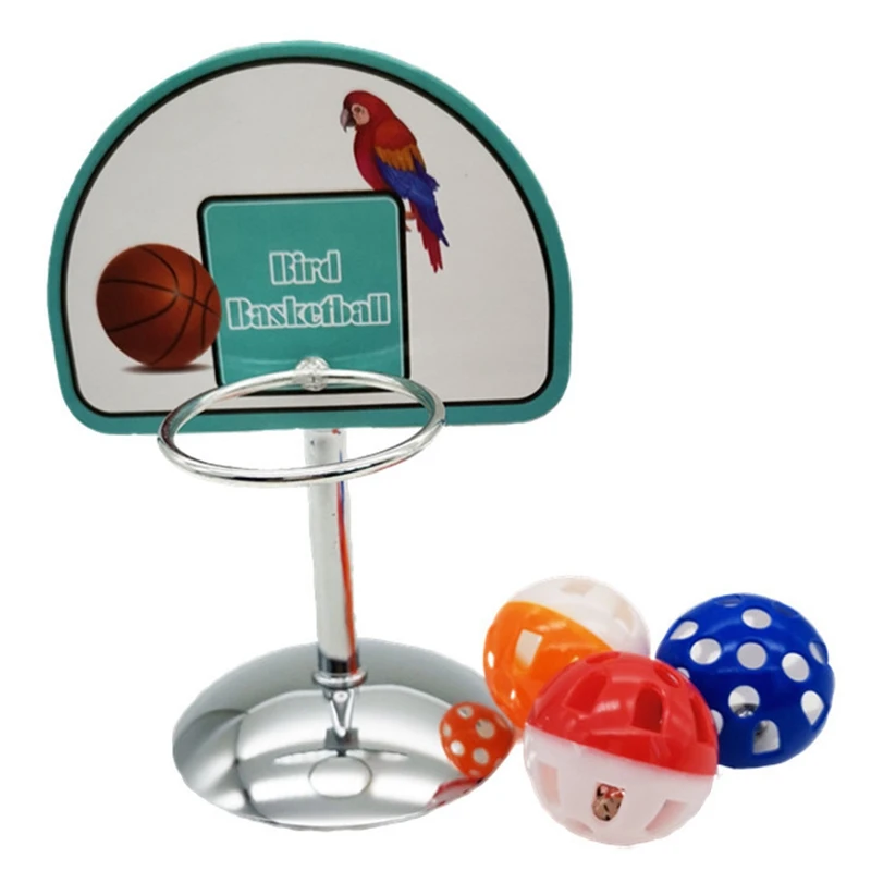 

Parrot Basketball Toy Set Interactive Bird Training Toy Bird Intelligence Toy Bird Hoop Props Chew Play Toys Supplies