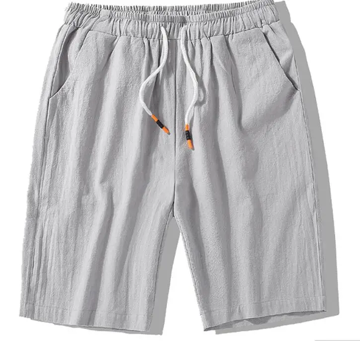 light gray PEILOW летние мужские пляжные шорты брендовые быстросохнущие дышащие брюки повседневные хлопковые шорты верхняя одежда мужская одежда размер L~ 7XL 8XL - Цвет: light gray