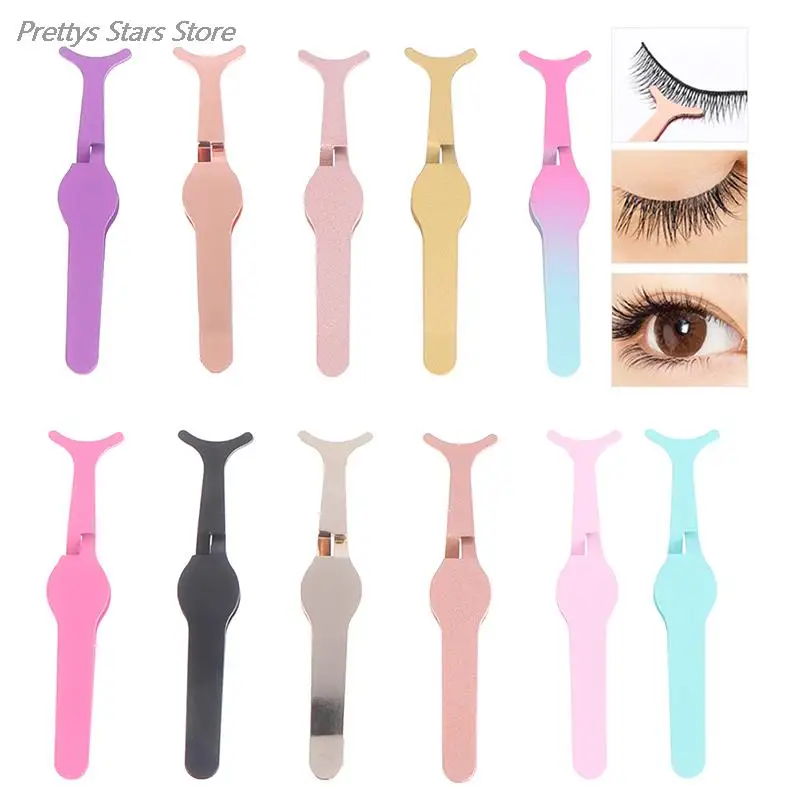 False Eyelash Tweezers Applicator Extension Curler Nipper Clamp Makeup Forceps