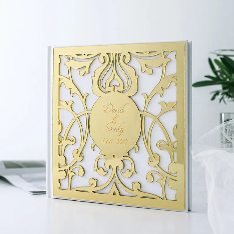 Индивидуальная Золотая Серебряная Свадебная фотокнига для гостей на свадьбу А4