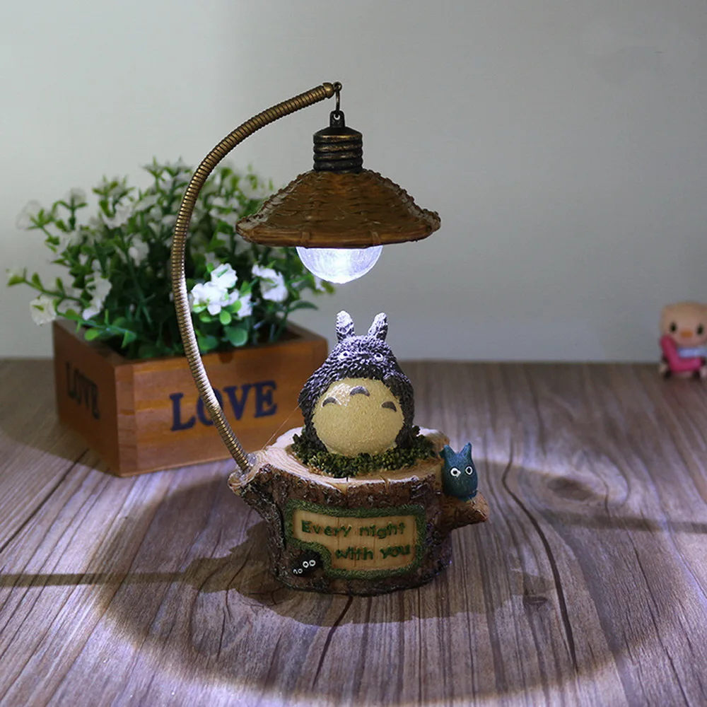 Милая Гибкая лампа Тоторо романтическая светодиодная ночник настольная детский