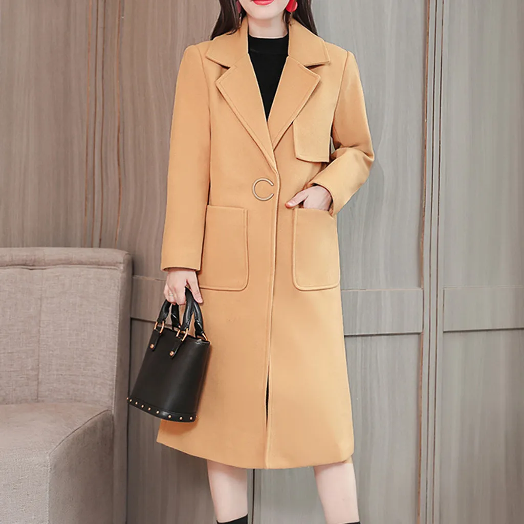 Женская ветровка куртки женский зимний длинный Тренч на пуговицах с лацканами