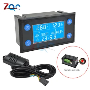w1212 ac 220v lcd digital temperature humidity controller timer sht20 sensor probe for incubator aquarium thermostat humidistat free global shipping