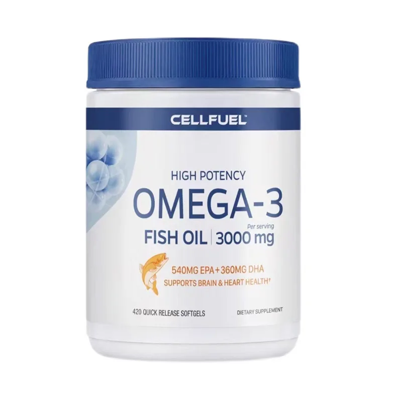 CELLFUEL Omega-3 Flsh Oil 3000 mg 540 mg EPA+360 mg DHA supports brain & heart health 420 softgels Free Shipping