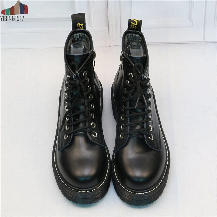 

NAUSK Women Flat Platform Ankle Boots Spring Boot Black Lace Up Black Medium Creepers Shoes Fashion Party Footwear