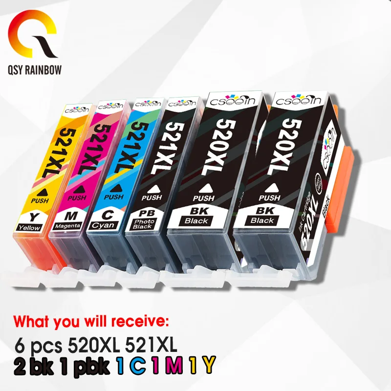 Полностью чернильный картридж PGI 520 CLI 521 XL для принтера Canon Pixma MP540 MP550 MP560 MP620 MP630 MP640