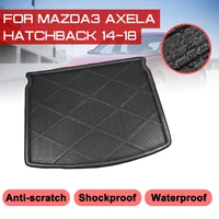 car rear trunk boot mat for mazda3 axela hatchback 2014 2018 waterproof floor mats carpet anti mud tray cargo liner