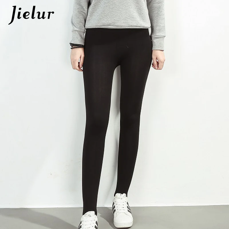 Jielur Новинка 2019 года обтягивающие брюки Pantalon Femme сезон зима-осень женские черные