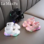 Детские сандалии с светильник кой, мягкие светящиеся босоножки для маленьких девочек, обувь принцессы, 2020