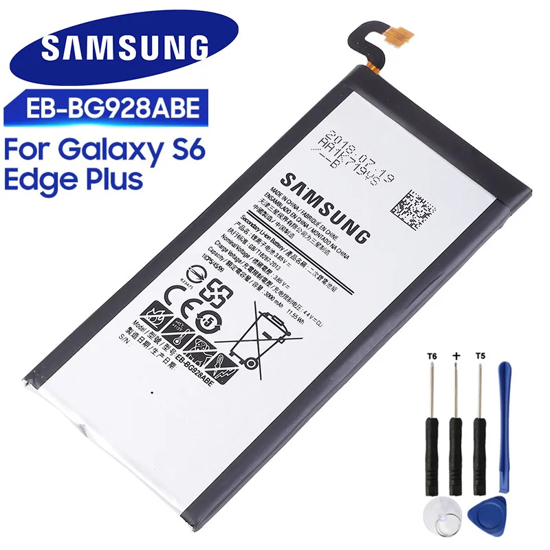 100% Оригинальный аккумулятор EB-BG928ABE для Samsung Galaxy S6 edge Plus + SM-G9280 G928P G928F G928V G9280 G9287 3000