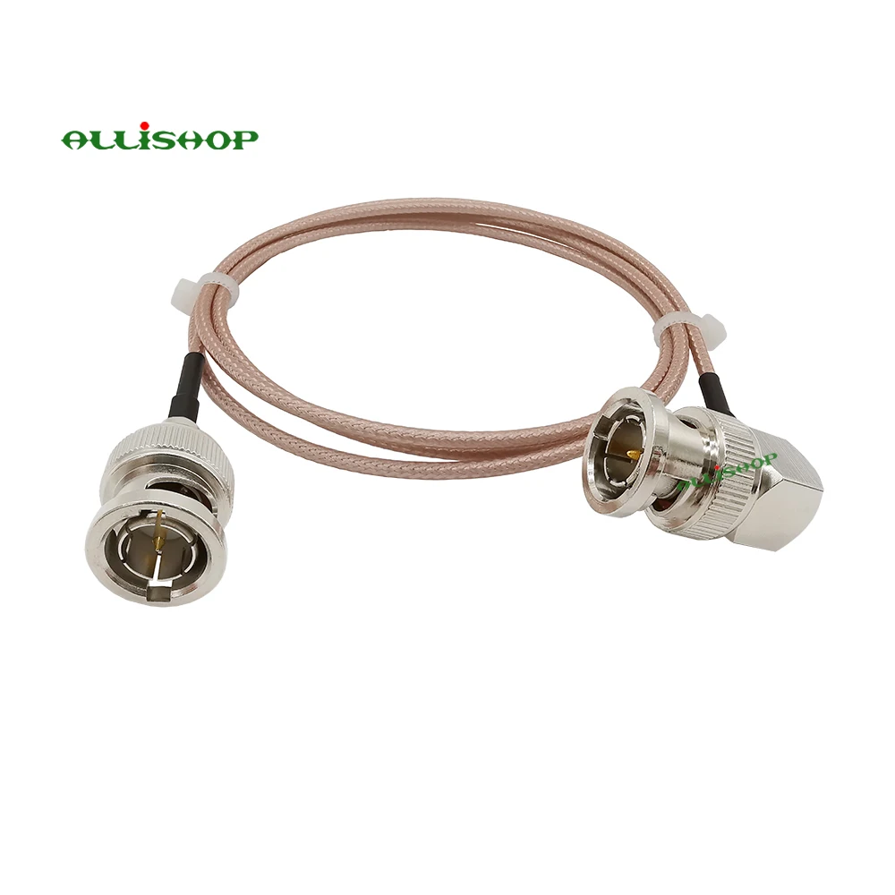 BNC Male to BNC Male Right Angle Connector 75Ohm RG179 Coaxial Cable Pigtail For Video HD-SDI/3G-SDI/4K/8K SDI Video 2-15Meter