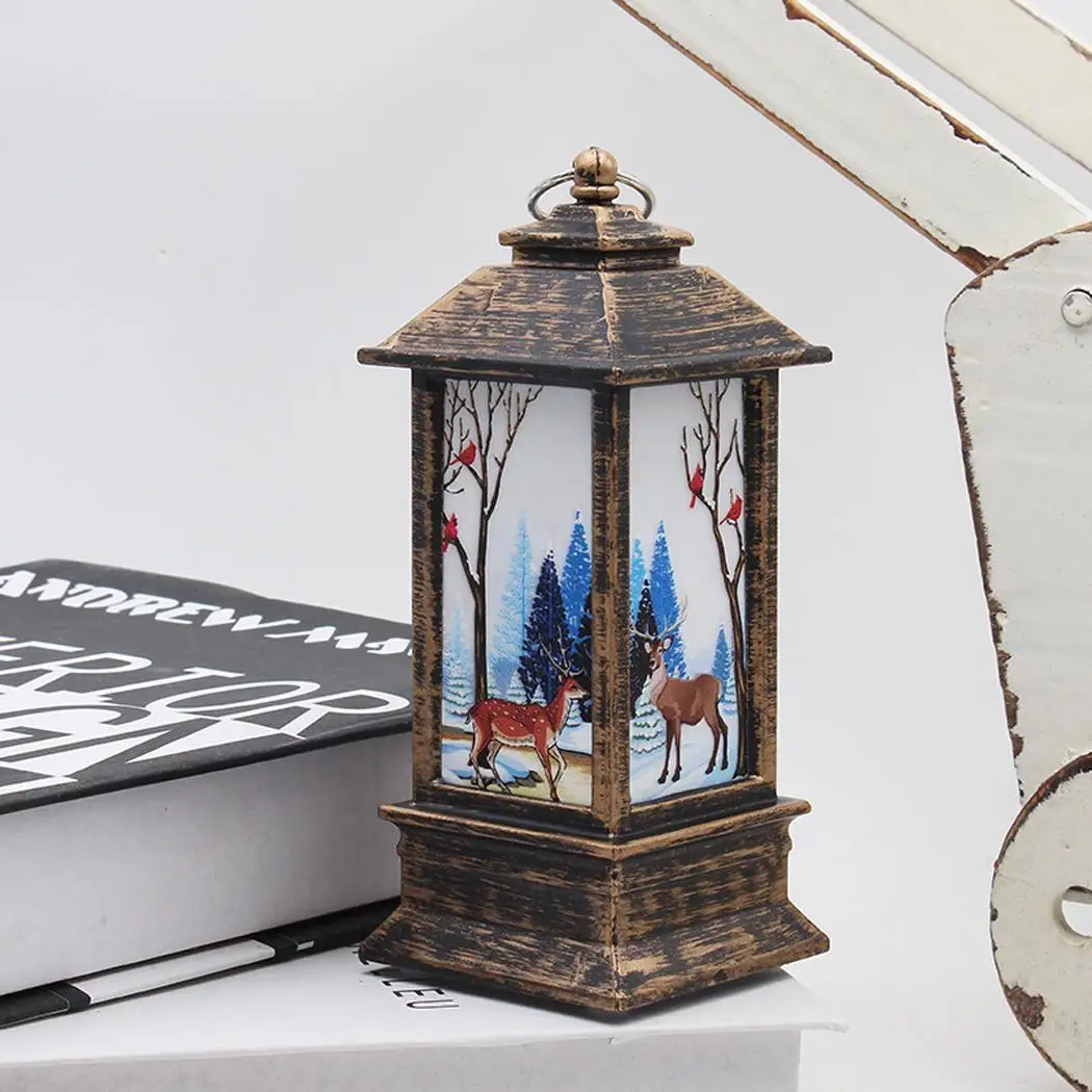 Домашний теплый желтый Рождественский светодиодный светильник с изображением