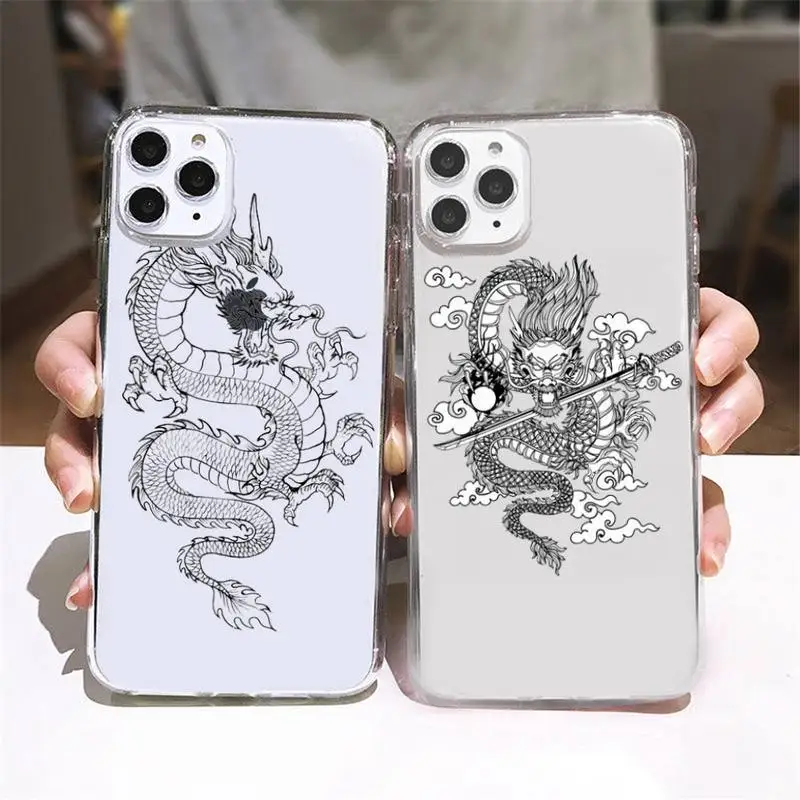 

luxury dragon Cool Phone Case Transparent soft For iphone 5 5s 5c se 6 6s 7 8 11 12 plus mini x xs xr pro max