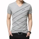 Covrlge, летняя рубашка, Мужская футболка с коротким рукавом, с V-образным вырезом, размера плюс, M-5XL, футболка для фитнеса, уличная одежда, топы, MTS410